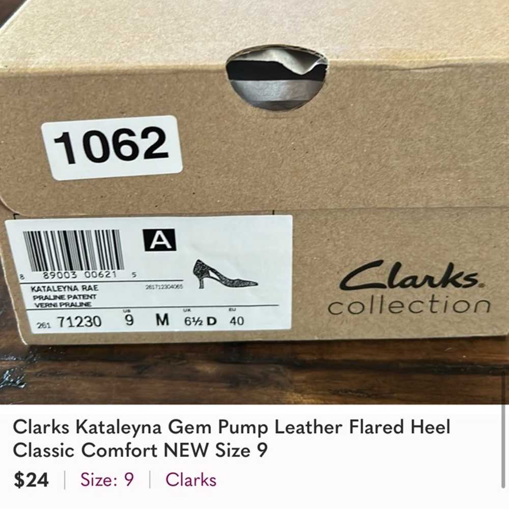 NIB Clarks Kataleyna Gem Pump Leather Flared Heel… - image 11