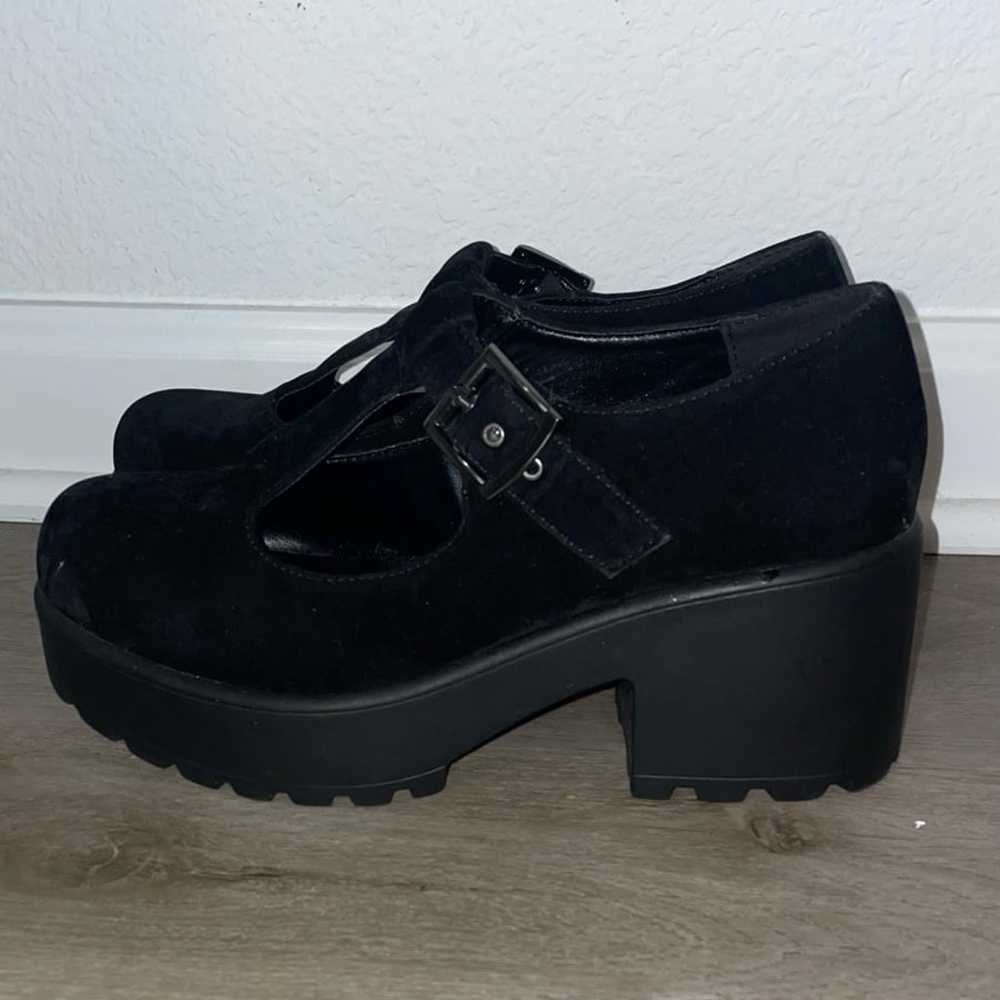 Suede Platform Mary Janes - image 1