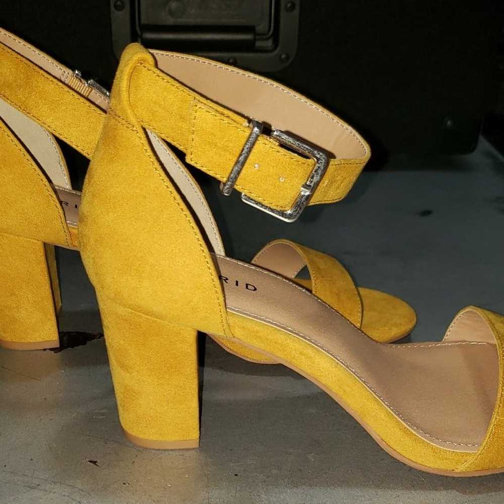 Torrid double strapped mustard suede tapered heel… - image 2