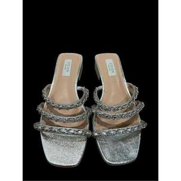 STEVEN NEW YORK SILVER LEATHER SANDALS