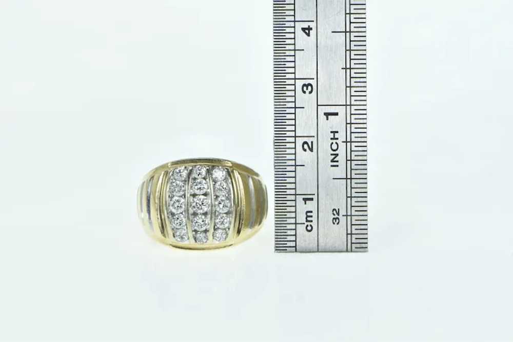 14K 1.00 Ctw Diamond Squared Vintage Men's Ring S… - image 4