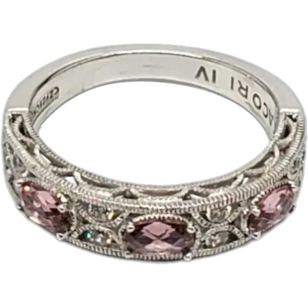 Tacori Sterling Silver Pink Stones and Cubic Zirc… - image 1