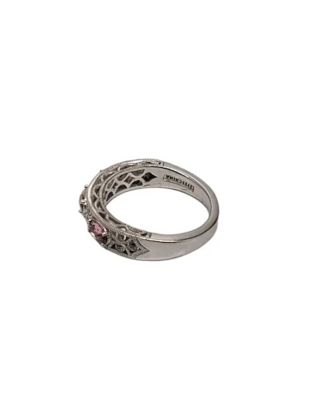 Tacori Sterling Silver Pink Stones and Cubic Zirc… - image 2