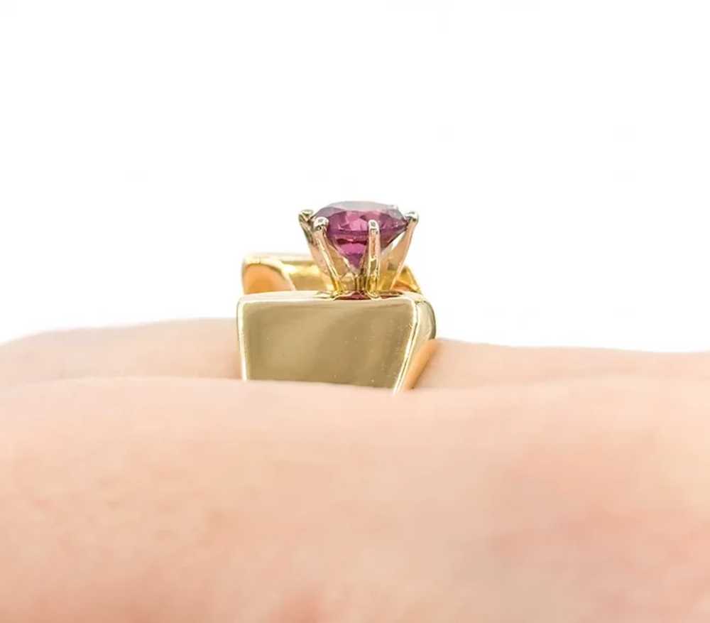 Vintage Purple Garnet Ring in 14K Yellow Gold - image 11