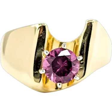 Vintage Purple Garnet Ring in 14K Yellow Gold - image 1