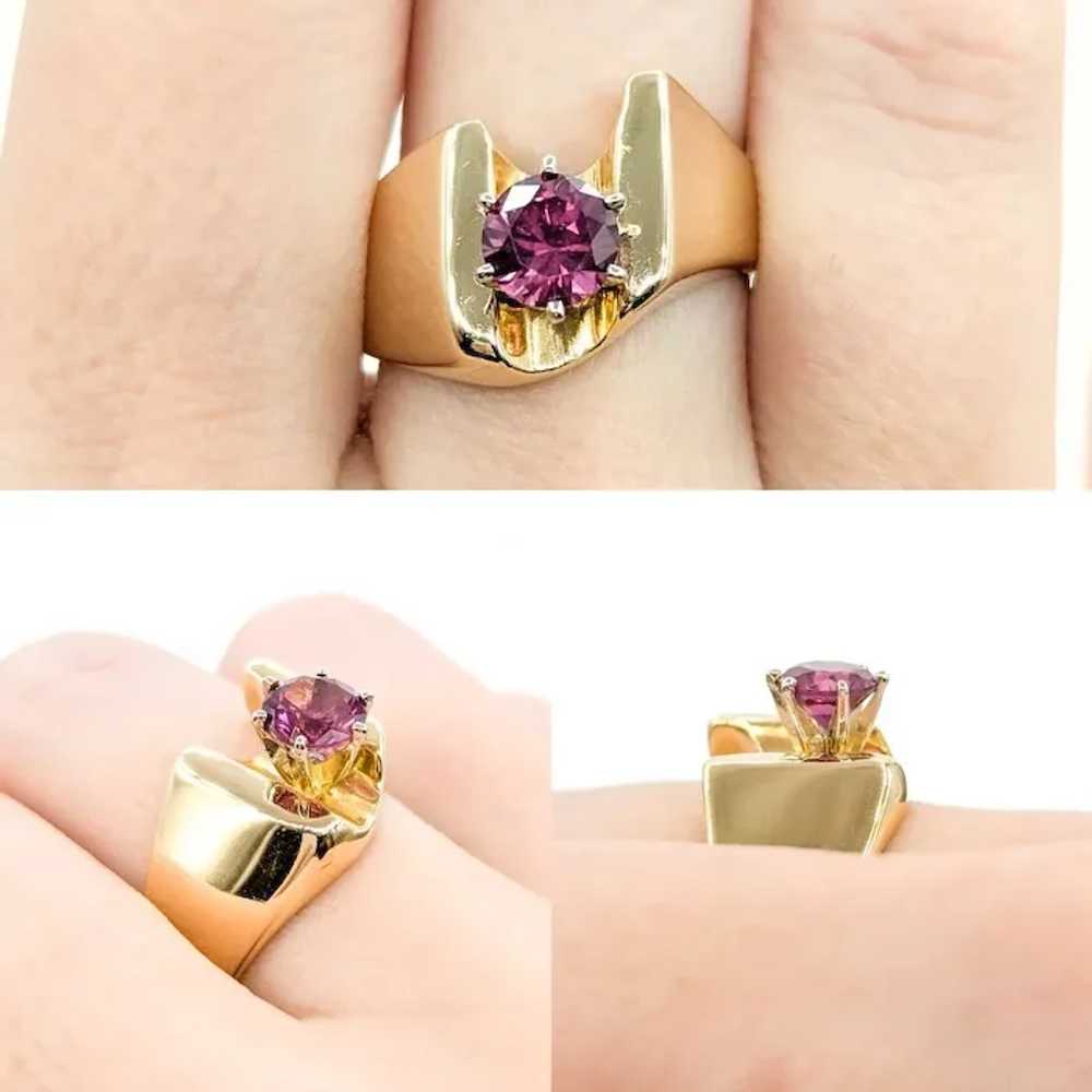 Vintage Purple Garnet Ring in 14K Yellow Gold - image 2