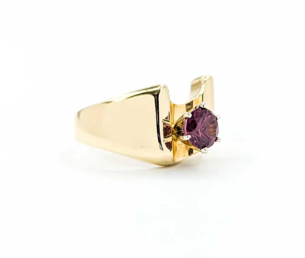 Vintage Purple Garnet Ring in 14K Yellow Gold - image 3