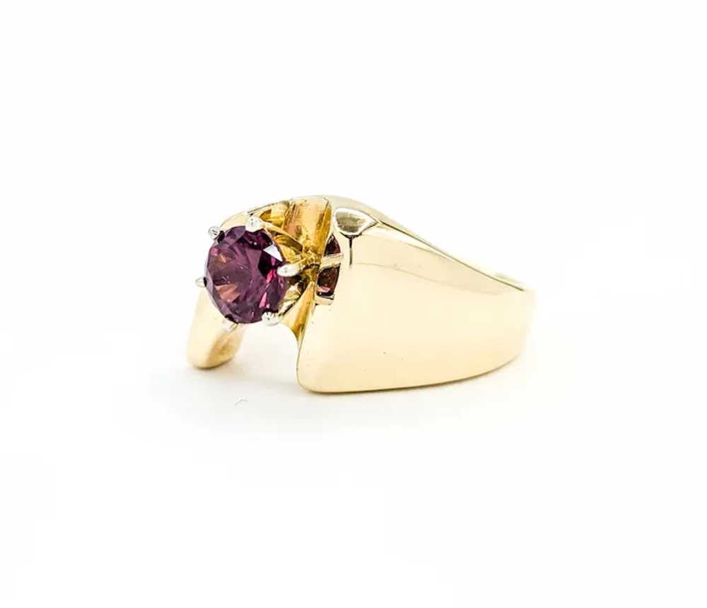 Vintage Purple Garnet Ring in 14K Yellow Gold - image 4