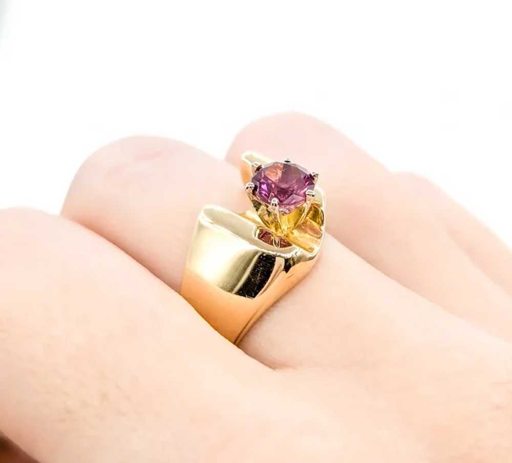 Vintage Purple Garnet Ring in 14K Yellow Gold - image 6