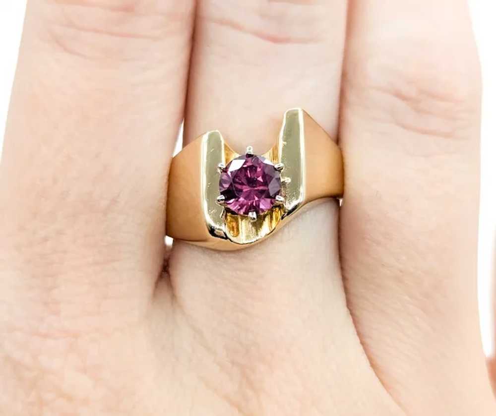 Vintage Purple Garnet Ring in 14K Yellow Gold - image 7