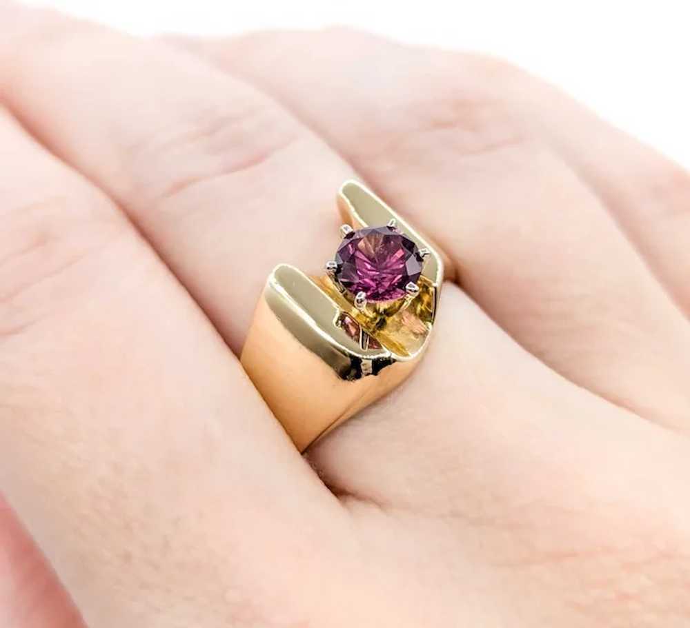 Vintage Purple Garnet Ring in 14K Yellow Gold - image 8