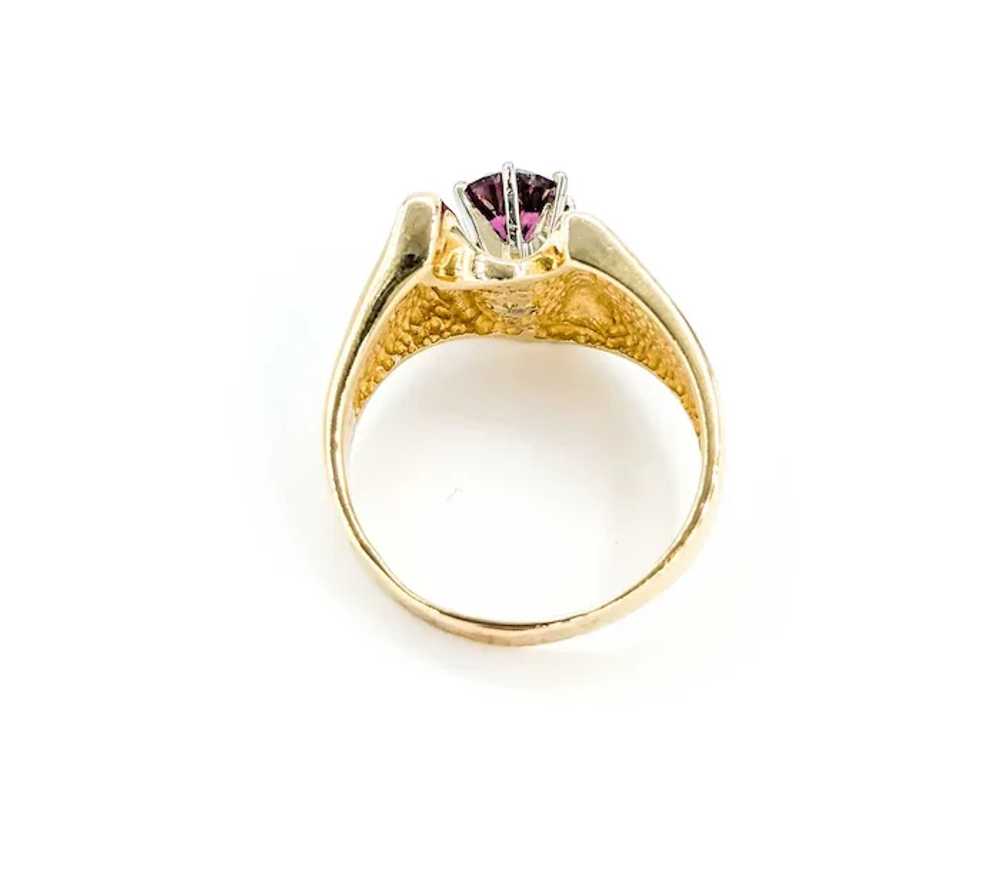 Vintage Purple Garnet Ring in 14K Yellow Gold - image 9