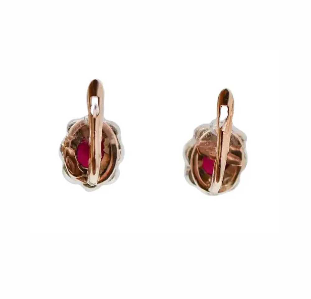 Rubies, Diamonds, 9 Kt Rose Gold, Gold Plated Sil… - image 3