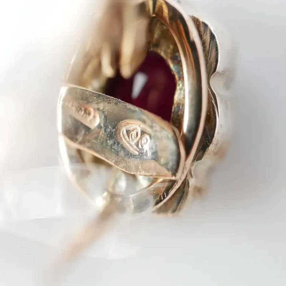 Rubies, Diamonds, 9 Kt Rose Gold, Gold Plated Sil… - image 7