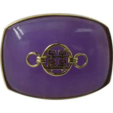 Purple Jade Double Happiness Chinese Symbol 14k Ye