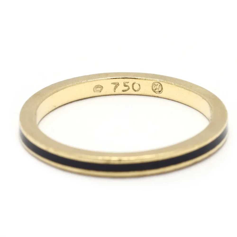 Hidalgo Thin Band Ring, Black Enamel and 18k Yell… - image 3