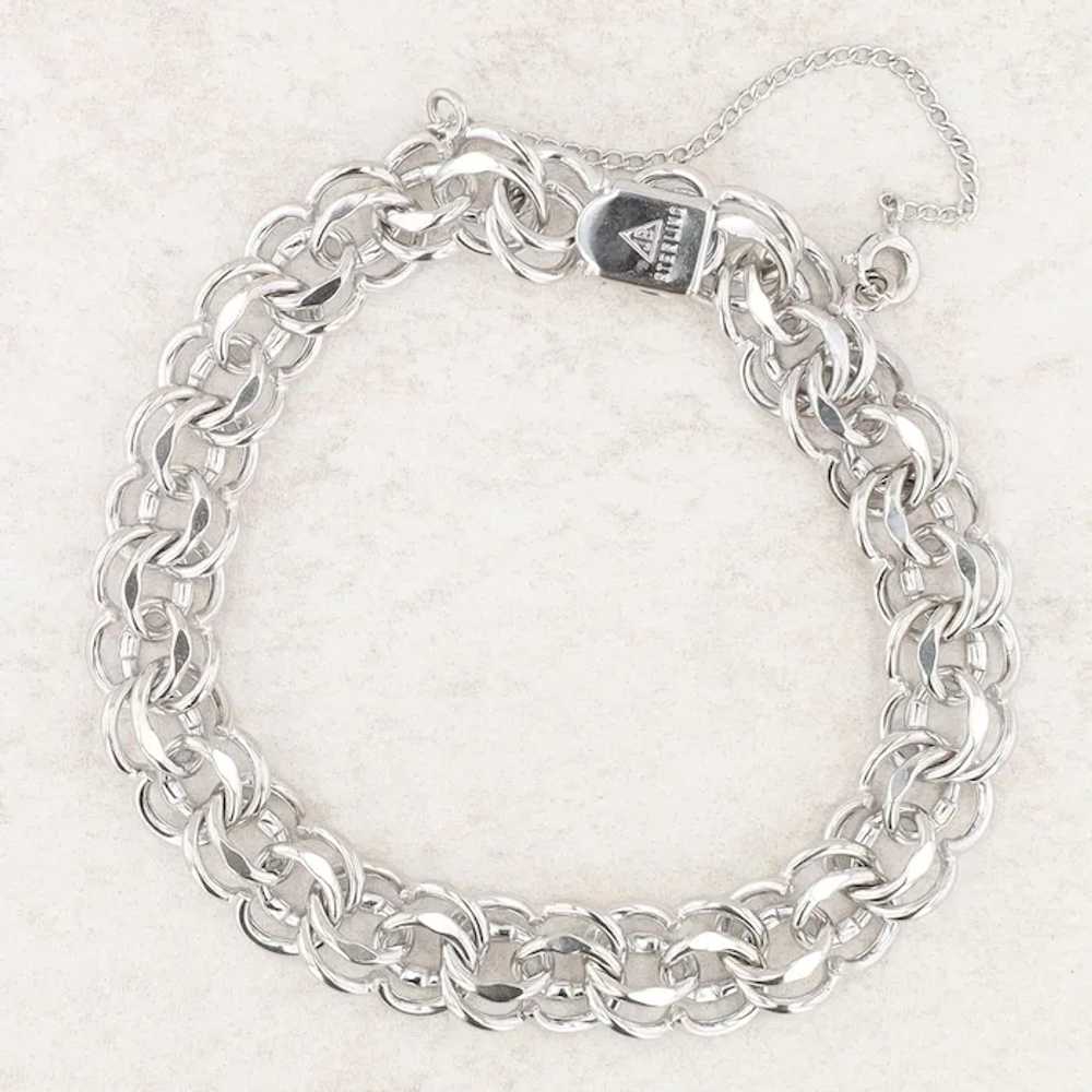 Sterling Silver Double Charm Bracelet 23.36g - image 2