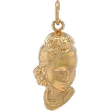 Yellow Gold Elegant Lady's Silhouette Pendant - 14