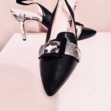 Black Enzo Angiolini Sling-back Heels