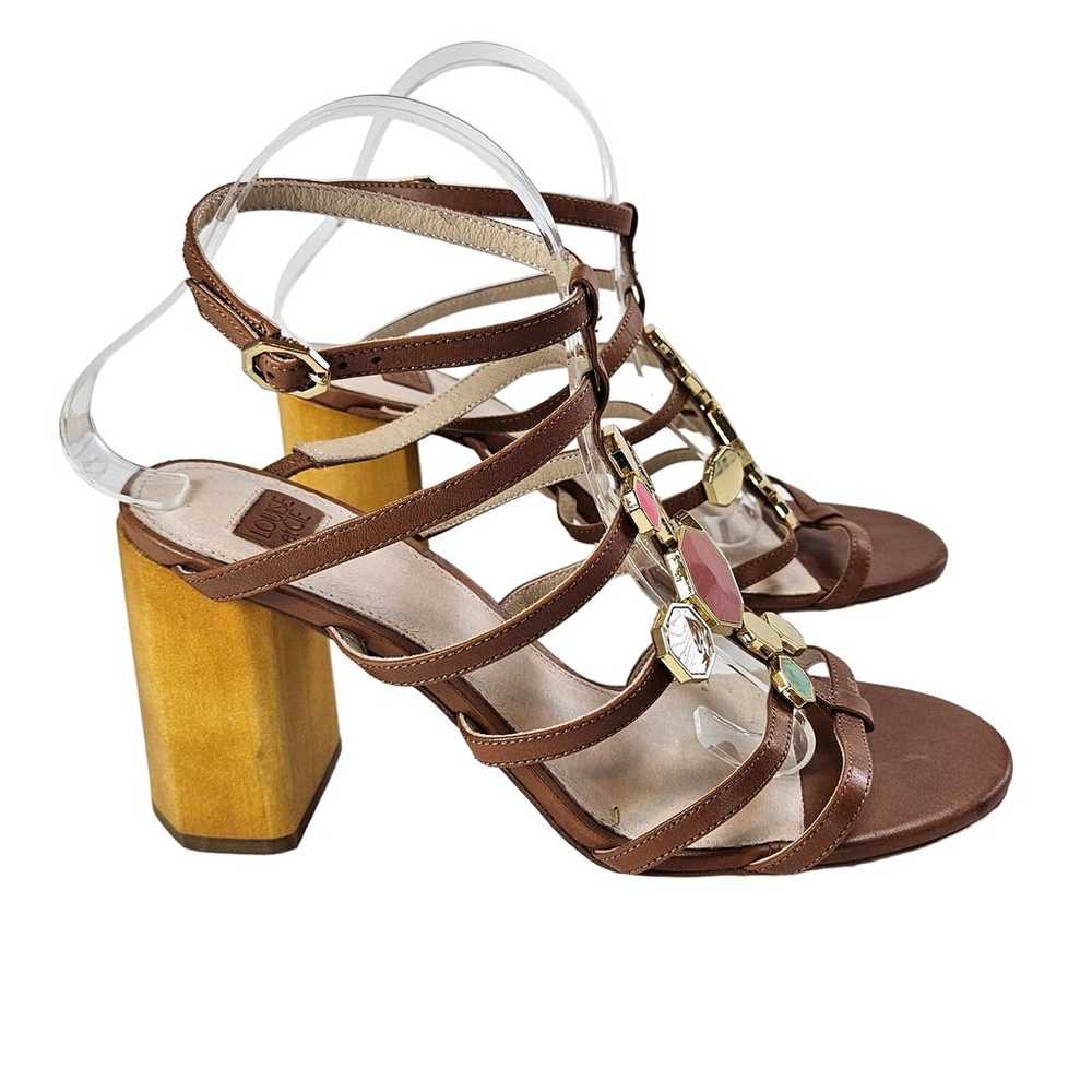 Louise et Cie Leather Strappy Block Heeled Sandal… - image 1