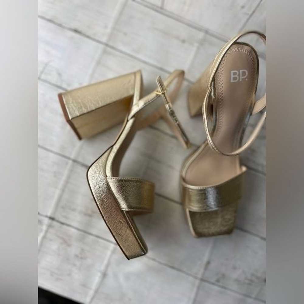 BP Noella Platform Heels Platforms Gold Size 8.5 - image 2