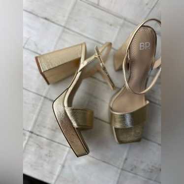 BP Noella Platform Heels Platforms Gold Size 10