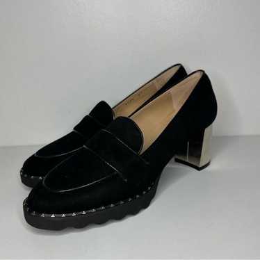 Jon Josef Kao Black Suede loafer Studded Heels Li… - image 1