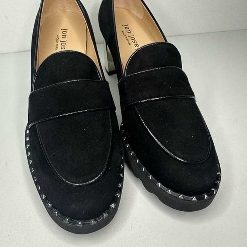 Jon Josef Kao Black Suede loafer Studded Heels Li… - image 4