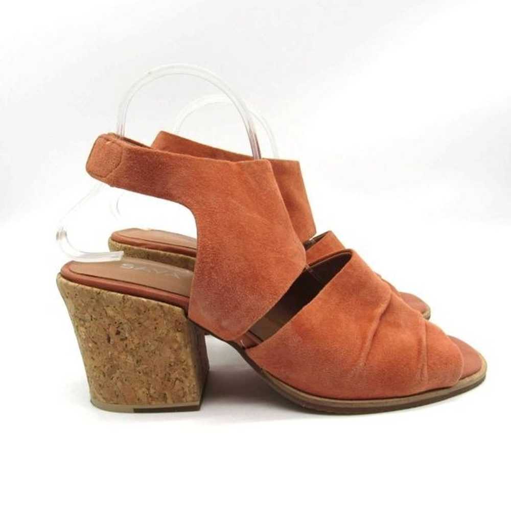 Sava Block Heel Suede Sandals in Becca Orange Sz … - image 2