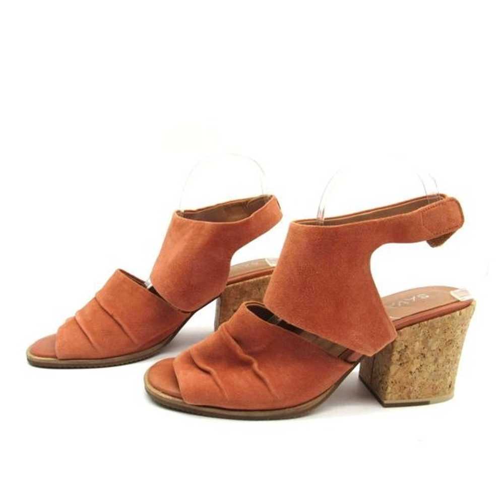 Sava Block Heel Suede Sandals in Becca Orange Sz … - image 4