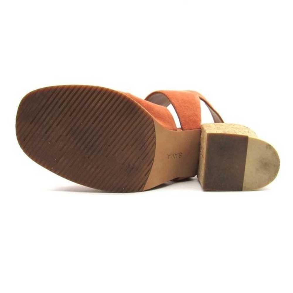 Sava Block Heel Suede Sandals in Becca Orange Sz … - image 7