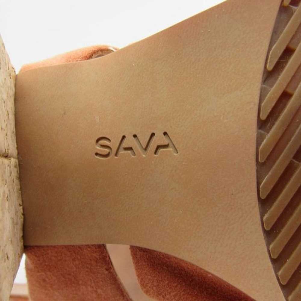 Sava Block Heel Suede Sandals in Becca Orange Sz … - image 8