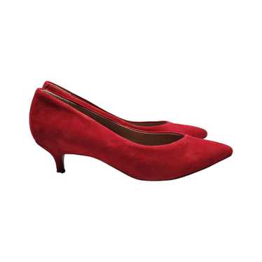 VIONIC Josie Red Suede Kitten Heel Pointed Toe Pum