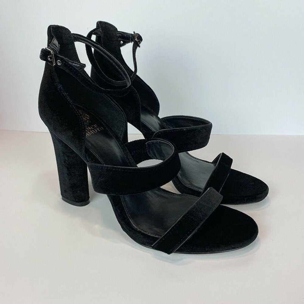 Vince Camuto Heels 10 Black Velvet Robeka Chunky … - image 11