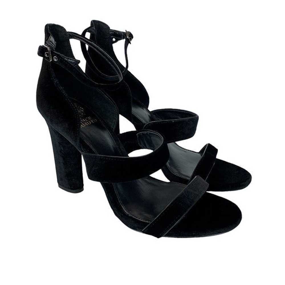 Vince Camuto Heels 10 Black Velvet Robeka Chunky … - image 1