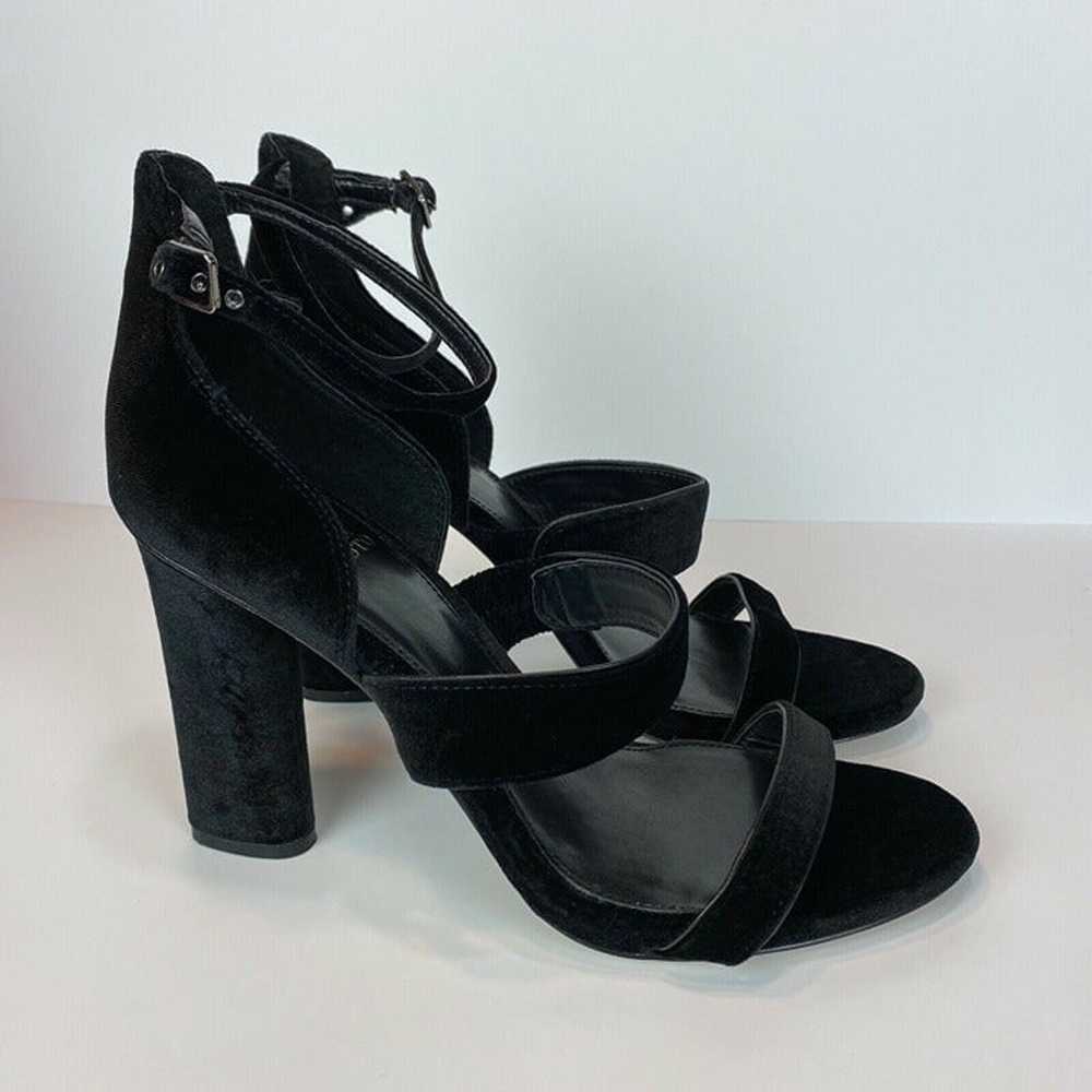 Vince Camuto Heels 10 Black Velvet Robeka Chunky … - image 3