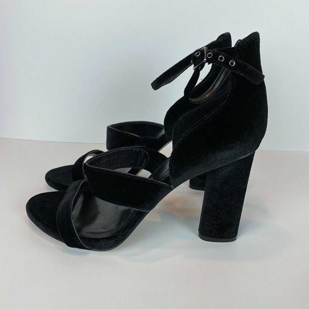 Vince Camuto Heels 10 Black Velvet Robeka Chunky … - image 5