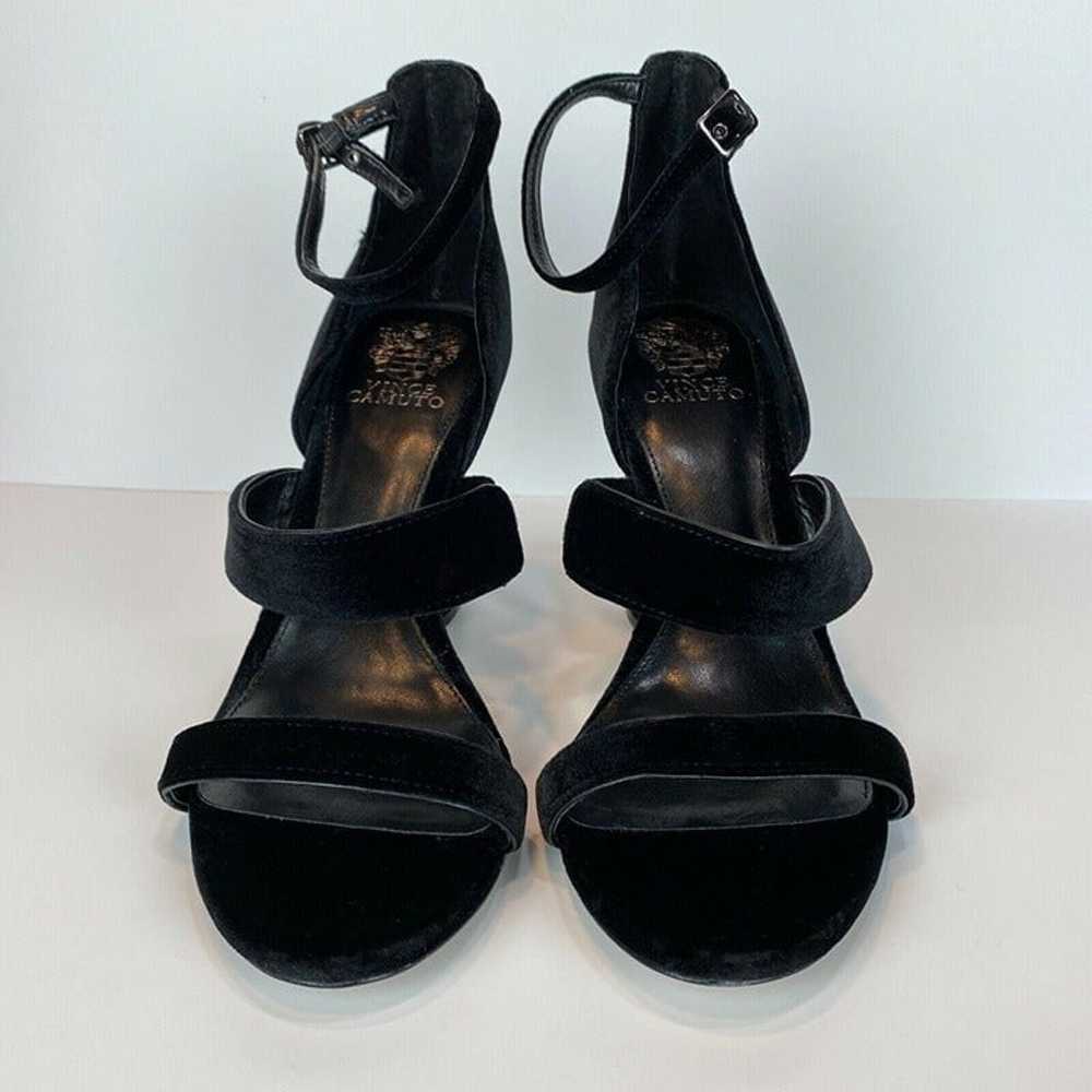 Vince Camuto Heels 10 Black Velvet Robeka Chunky … - image 6