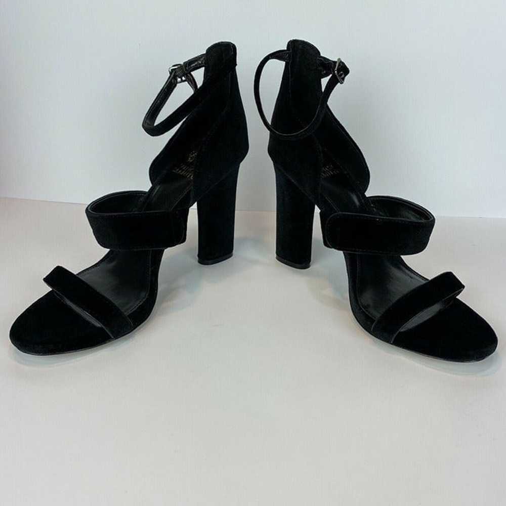 Vince Camuto Heels 10 Black Velvet Robeka Chunky … - image 7