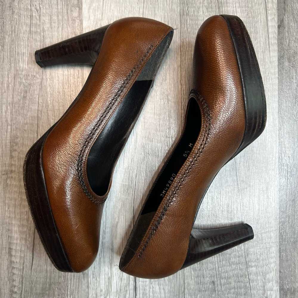 Stuart Weitzman Brown Leather Classic Pumps Size … - image 2