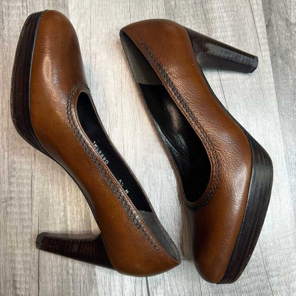 Stuart Weitzman Brown Leather Classic Pumps Size … - image 3