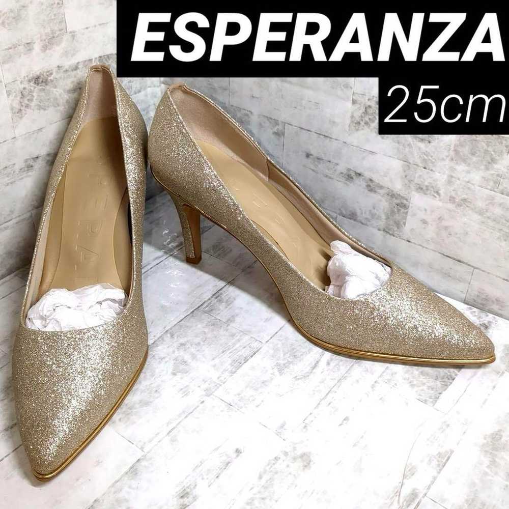 Brand new ESPERANZA Gold Glitter Pointed Toe Shoe… - image 1