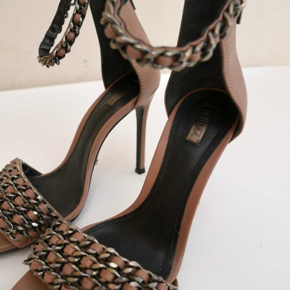 Schutz // chain ankle strap heel sandals tan mauv… - image 3