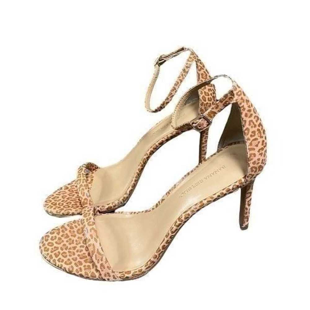 Banana Republic Tan Patent Cheetah Print Open Toe… - image 1