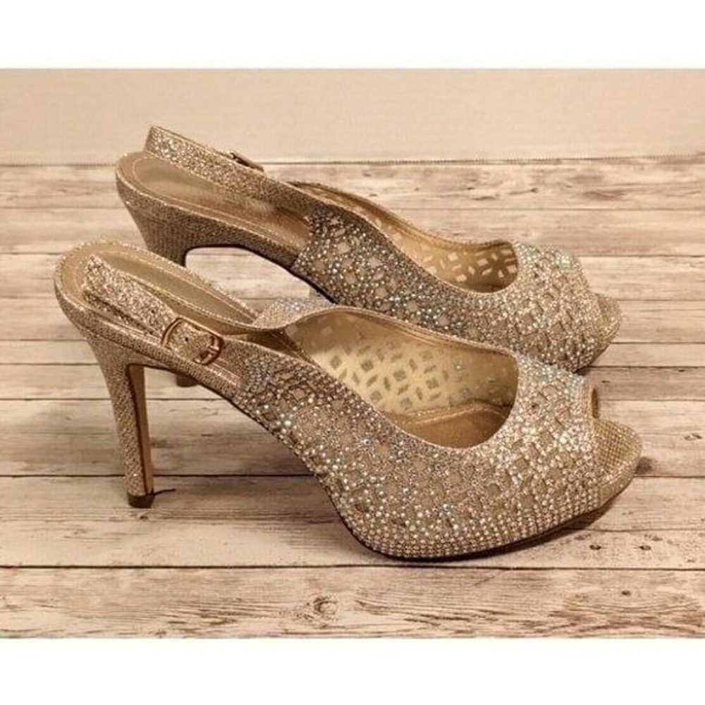 Dream Pairs Invest Womens Size 8 Gold Peep Toe Rh… - image 2