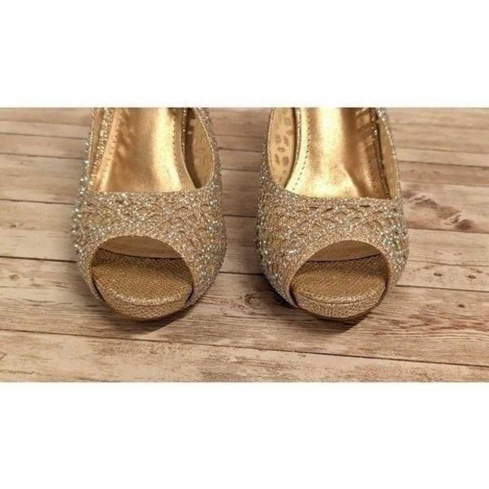 Dream Pairs Invest Womens Size 8 Gold Peep Toe Rh… - image 3