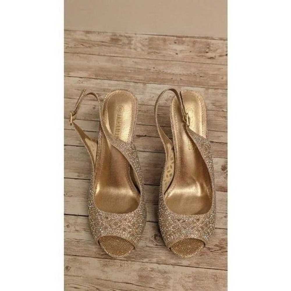 Dream Pairs Invest Womens Size 8 Gold Peep Toe Rh… - image 4