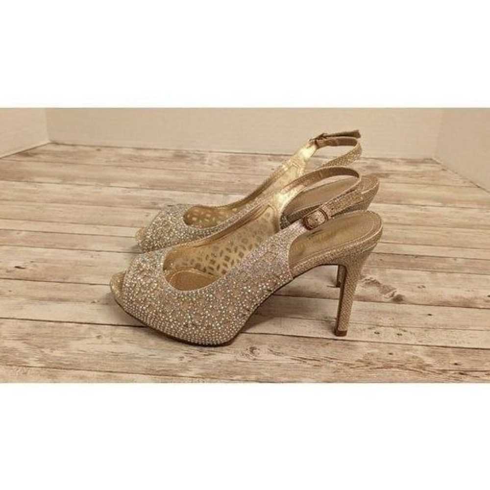 Dream Pairs Invest Womens Size 8 Gold Peep Toe Rh… - image 5