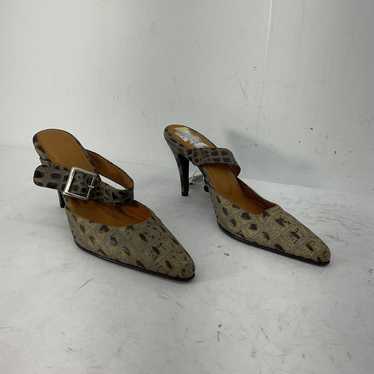 Clarita Brown Leather Exotic Crocodile Skin Mule H