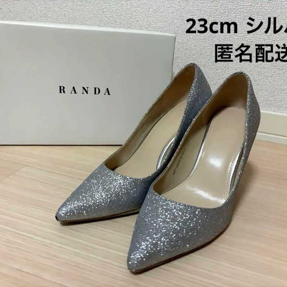 RANDA Glitter Heel Pumps Silver Bridal Wedding Sh… - image 1